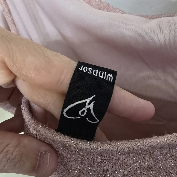 Windsor Dusty Rose Sparkle High-Slit Maxi Skirt - Picture 9 of 9